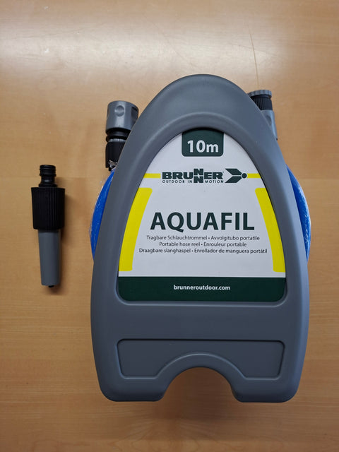 Dévidoir Aquafil avec tuyau d'arrosage alimentaire – Gris, Bleu