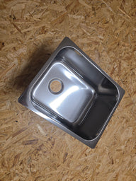Évier carré en inox 320 × 260 mm – évier de camping compact de 150 mm de profondeur