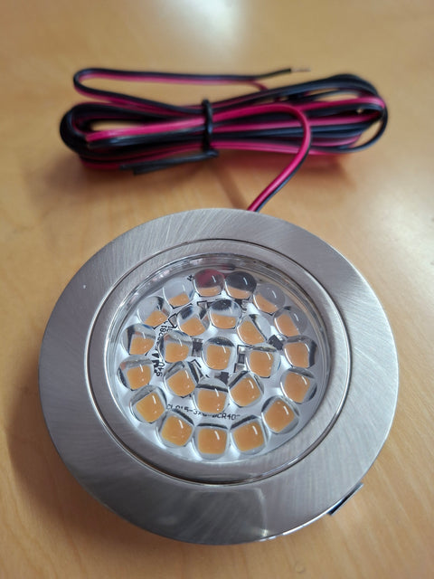 Carbest Edelstahl LED-Einbauspot – 12 V, 24 LEDs, 180 lm, Warmweiss
