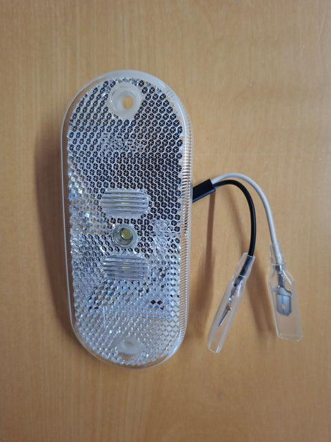 Feu de gabarit à LED, 12 V, 0,6 W, transparent, câble de 100 mm, fiche plate IP67