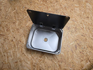 Waschbecken / Lavabo / Spülbecken / Spüle / Brünneli - Edelstahl, mit Glasabdeckung