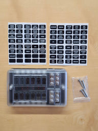 Carbest Stromverteiler mit Sicherungshalter 12-fach – mit LED-Ausfallanzeige und Minusschiene