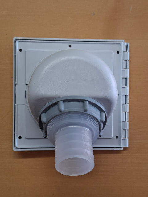 Tubulure de remplissage d'eau avec clapet verrouillable – Blanc, Ø 40 mm