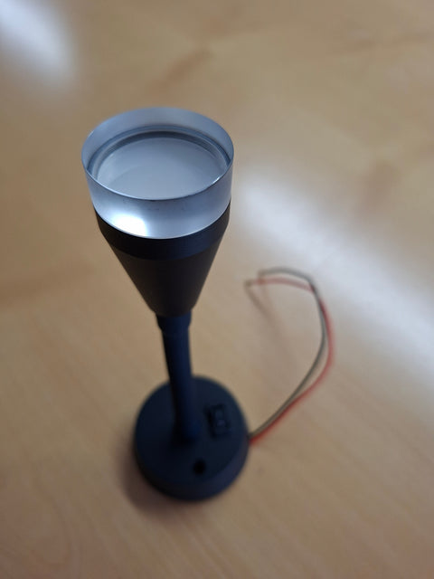 LED Spot 12 V mit Flexarm und Glasschirm – 80 lm, Warmweiss
