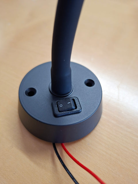 LED Spot 12 V mit Flexarm und Glasschirm – 80 lm, Warmweiss