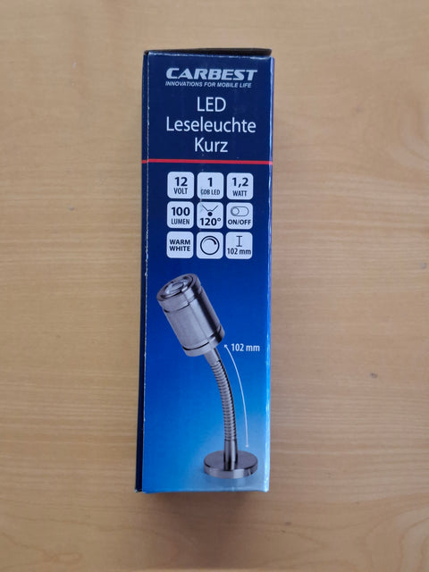 Carbest 12 V LED-Leseleuchte – 160,5 mm, gebürstetes Nickel, 100 lm
