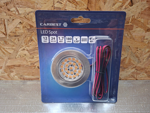Faretto LED Carbest in acciaio inox con 24 LED