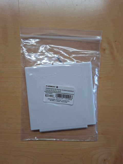 Carbest Ersatzdeckel für CEE-Eingangs-Steckdose – quadratisch, weiss, 100 × 100 mm