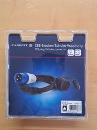 Câble adaptateur CEE Carbest : couplage Schuko/fiche CEE 3x2,5 mm 40 cm de long