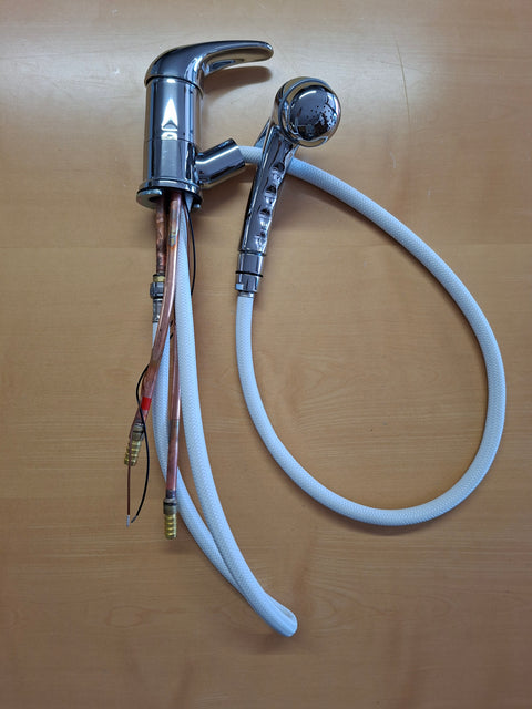 Miscelatore monocomando ROMA con doccetta estraibile – cromo, microinterruttore