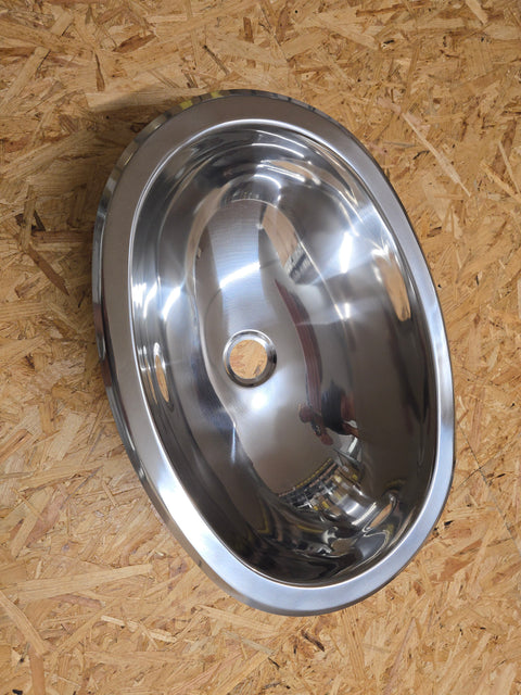 Lavabo ovale in acciaio inox 432