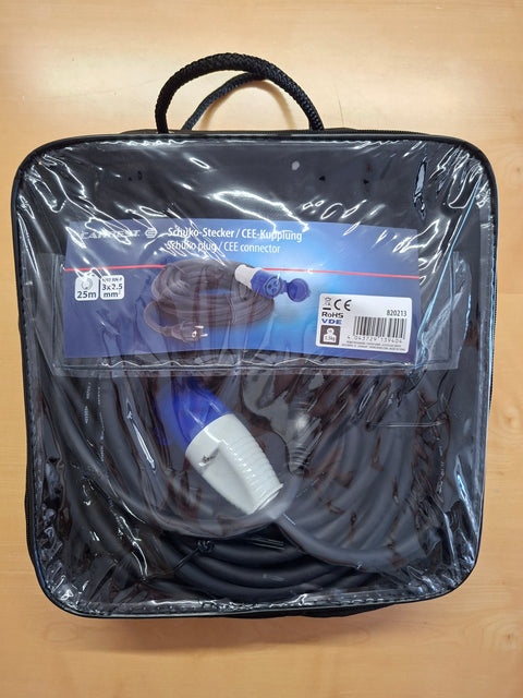 Cavo adattatore CEE spina Schuko/attacco CEE - 25 m
