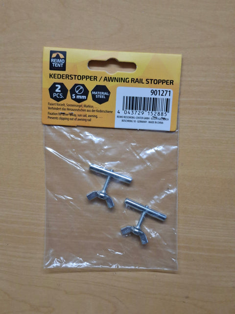 Reimo Tent Sperrstück für Kederschiene Ø 5 mm – Kederstopper, 2 Stück