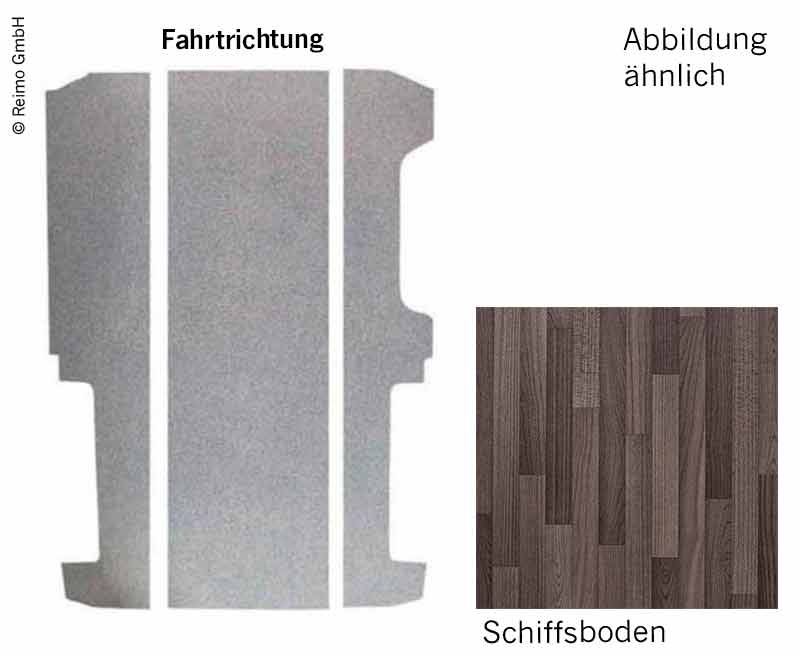 Bodenplatte VW T6/T5 KR V3000 3-teilig, 826mm Dekor Schiffsb. Rechtsl. VW Einst