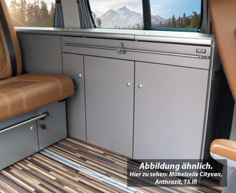 Linea di mobili CityVan bianco lucido per VW T6/5 passo lungo