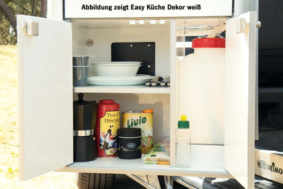 Multifunktionales Küchenteil „EASY- KÜCHE” - Hochglanz Silber / Montage rechts