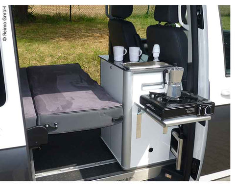 Blocco cucina multifunzionale "EASY-KÜCHE" - bianco lucido / montaggio a sinistra