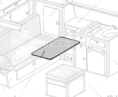Tavolo girevole VW T3 in kit - laminato Granitto