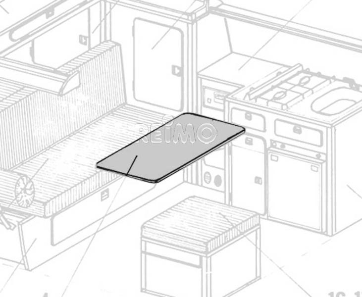 VW T3 Schwenktisch als Bausatz - Granitto Schichtstoff