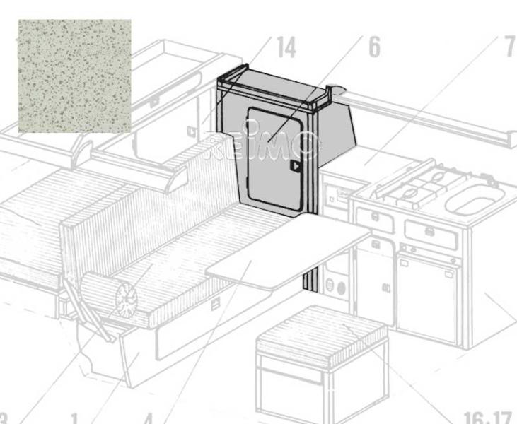 VW T3 seitlicher Kleiderschrank als Bausatz - Granitto Schichtstoff