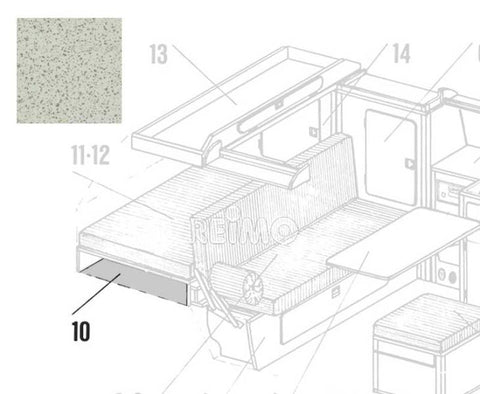 Coffre de rangement pour compartiment moteur VW T3 en kit - Stratifié Granitto