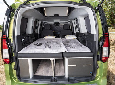 Bett mit Klappsitzbank für VW Caddy LR (ab 5/20) / Ford Connect LR (ab 2023) - Weekender 2