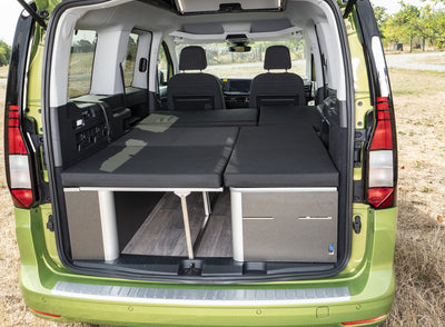 Bett mit Klappsitzbank für VW Caddy LR (ab 5/20) / Ford Connect LR (ab 2023) - Weekender 2