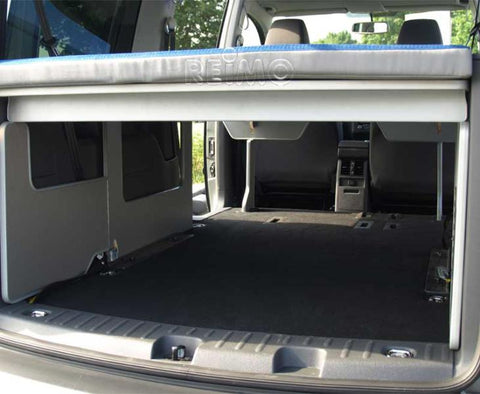 Sistema letto trasformabile VW Caddy Maxi 200 x 133 cm con cuscini e fodere