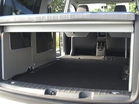 Sistema letto trasformabile VW Caddy Maxi 200 x 133 cm con cuscini e fodere
