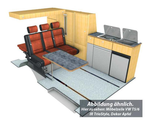 Linea di mobili TrioStyle per VW T6/5 passo lungo prefabbricato senza tecnologia