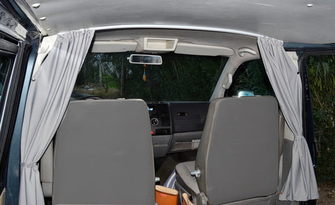 Carbest VWT5/6 Trennvorhang Fahrerhaus, grau, 2-lagig, blickdicht