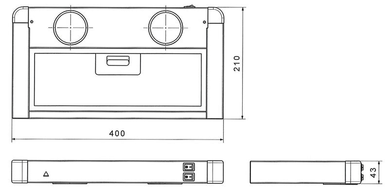 Filterabzugshaube Click 12V, Edelstahl, 40x21x5cm, LED