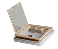 Dachhaube, 28x28cm Ausschnitt, Opalglas, mit Moskitonetz