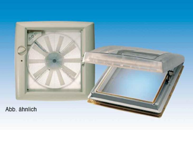 Dachhaube Omni-Vent mit 12 Volt Ventilator 40x40 durchscheinend