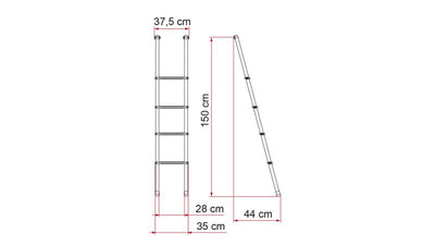 Innenleiter, Alkoven- bett-Leiter 1575 mm