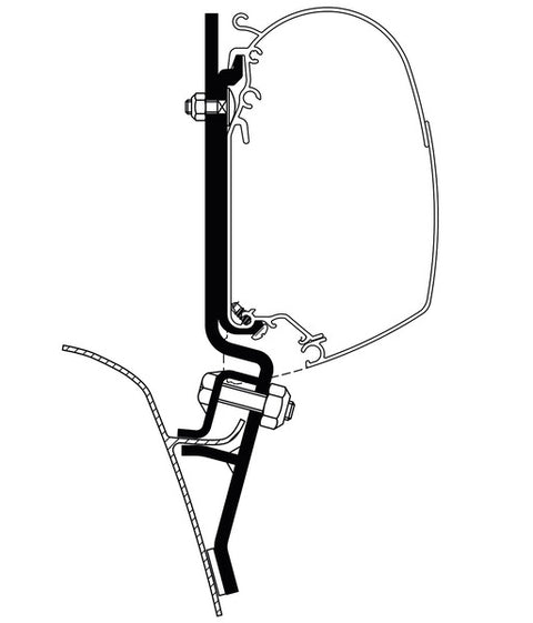 Adattatore per tenda da sole - VW T2/T3 fino a 7/1990