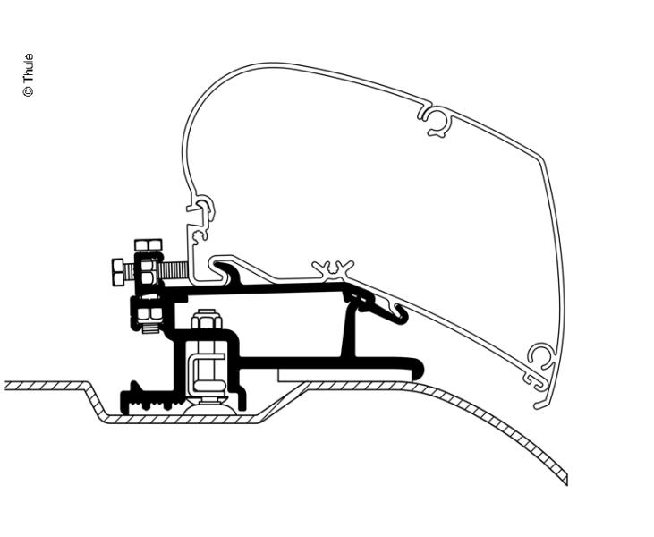 Flacher Adapter Omnistor 6002/6900 für Fiat Ducato und Baugleiche ab 2007