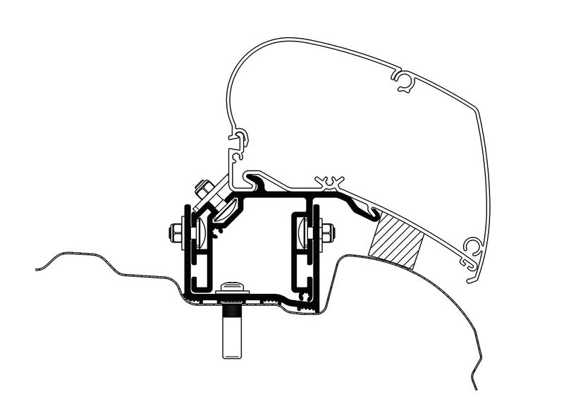 Adapter für Omnistor Markise - VW Crafter ab 2017 UK-Version