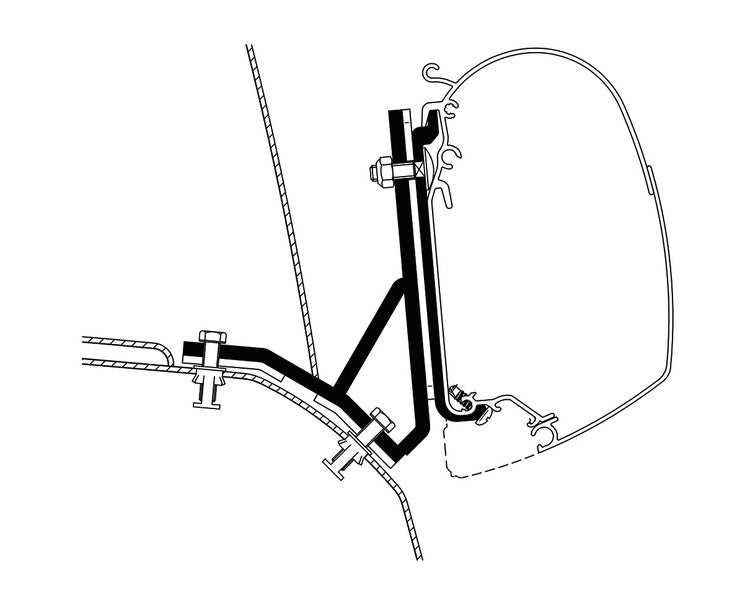 Markisen-Befestigung für Thule Omnistor Wandmarkise Serie 5