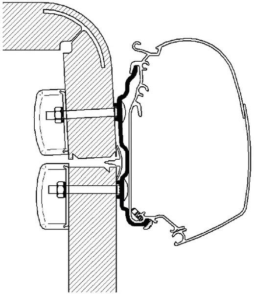 Adapter für Omnistor Markise - Hymer 2016 - 4m