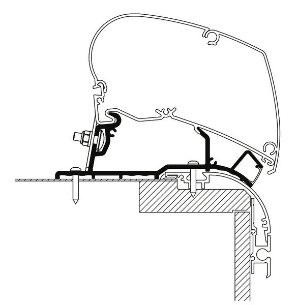 Adapter für Omnistor Markise, Eriba Nova 2020, 425cm