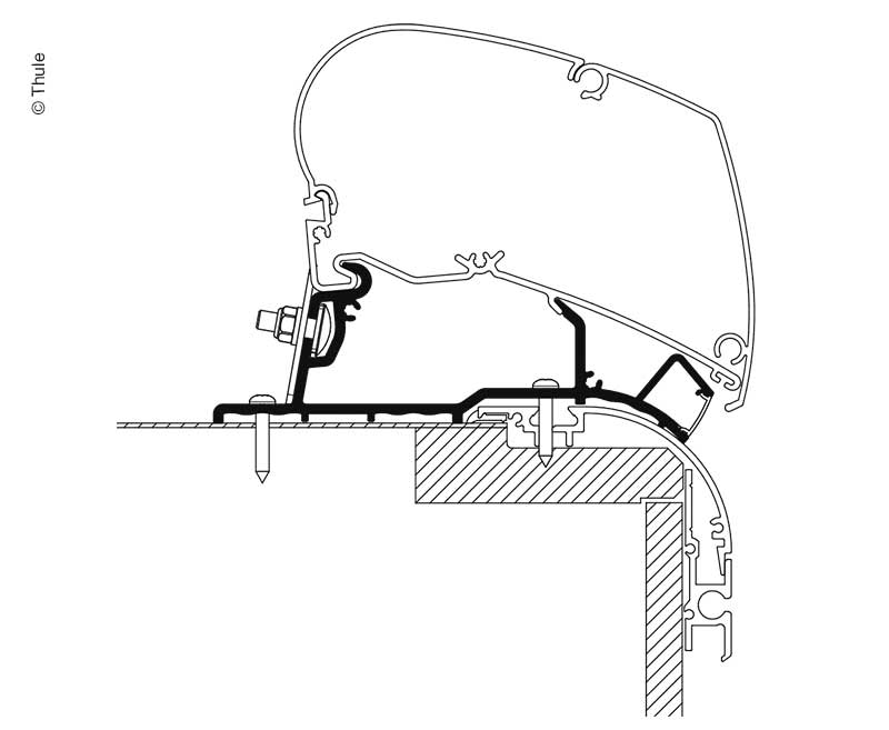 Adapter für Omnistor Markise, Eriba Nova 2020, 450cm