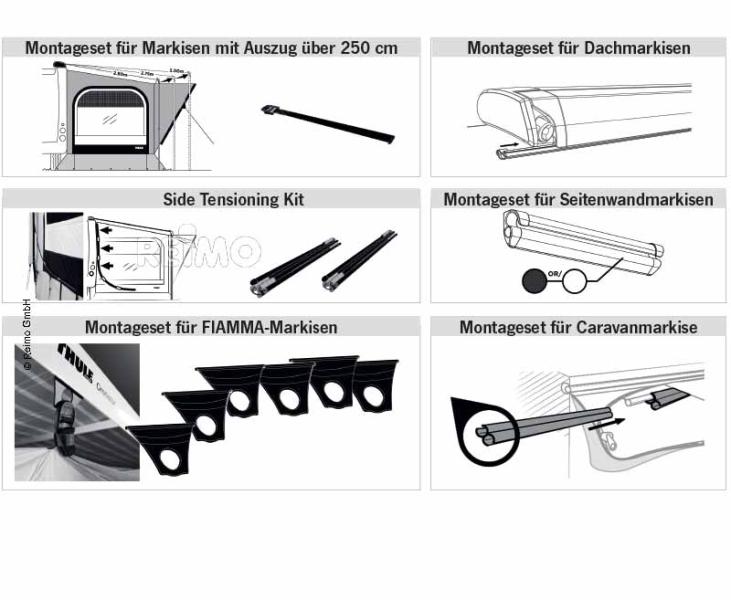 Montageset für Seitenwandmarkisen