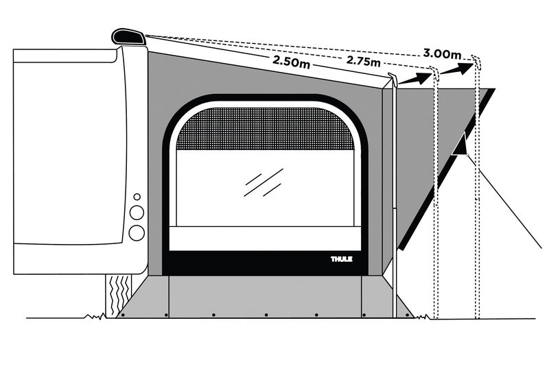 Montageset für Markisen mit Auszug über 250 cm