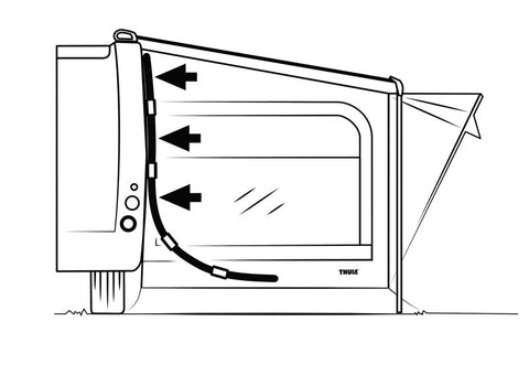 Kit di fissaggio per il tensionamento delle pareti laterali delle tende Quickfit