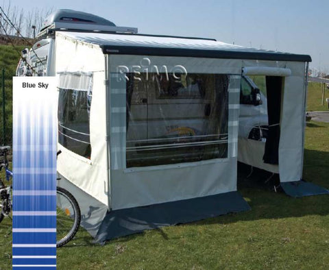 Parete frontale Safari Room in tessuto colore Blue Sky, larghezza 375cm