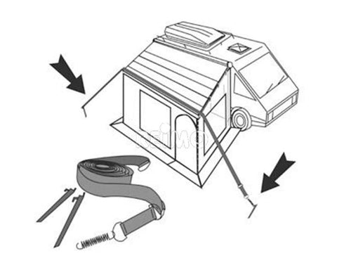 Kit de fixation tempête pour auvents, jaune