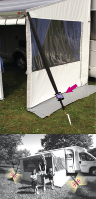 Protection anti-tempête pour auvents Fiamma, avec éclairage solaire LED d'arrimage