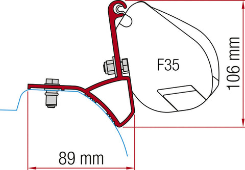 Adattatore tendalino Fiamma per tendalino F35 Pro, Trafic.Vivaro dal 2015