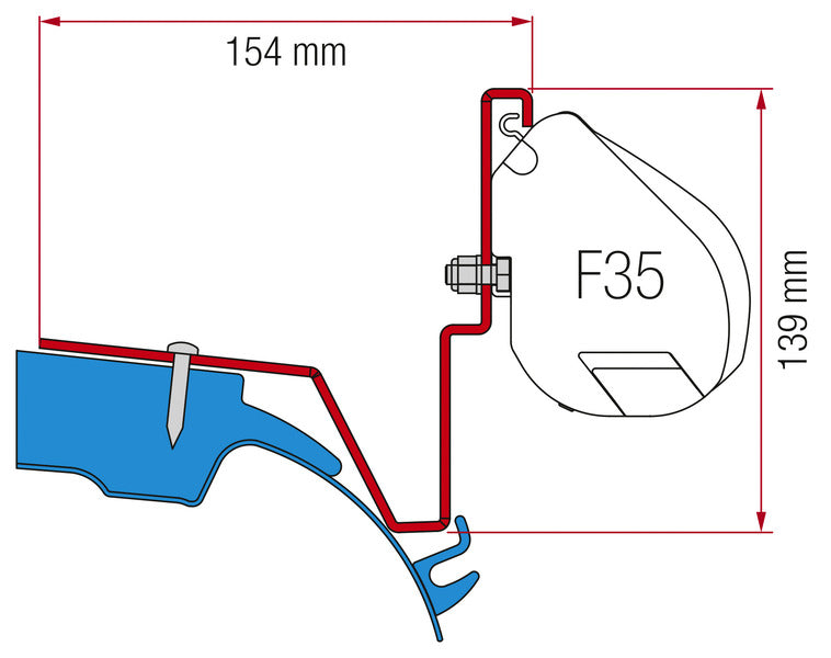 Fiamma Adapter für F35, Westfalia Jules Verne Mercedes Vito